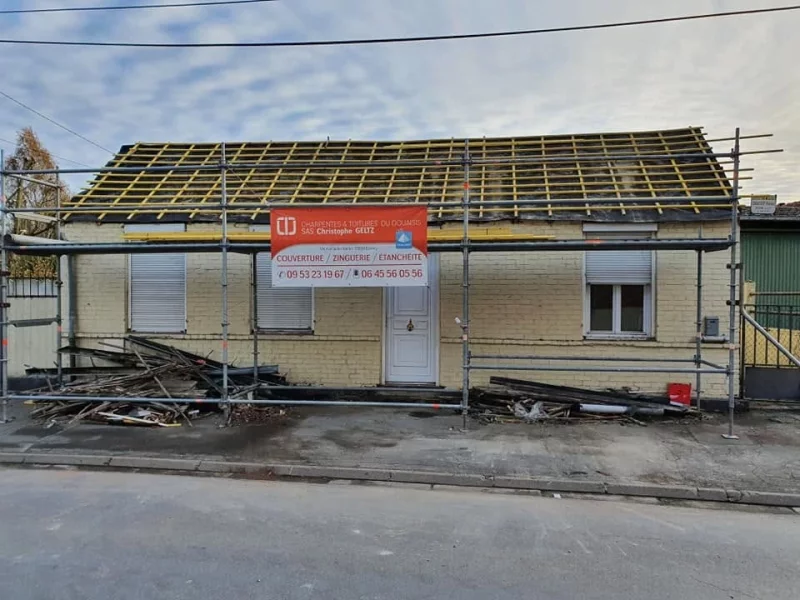 Rénovation de toiture et modification charpente extension à Esquerchin - SAS Christophe Geltz - Couvreur Arras, Lens, Douai